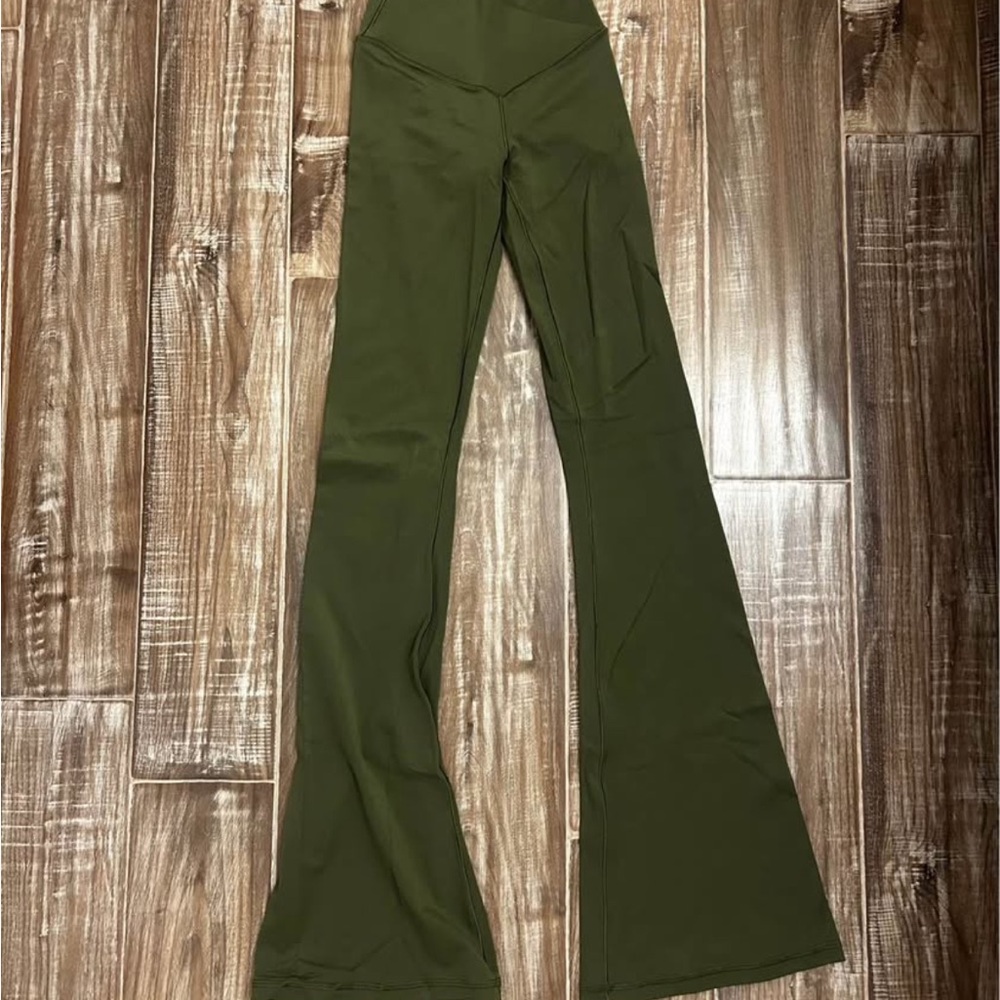 Aerie Forest Green Flare Pants